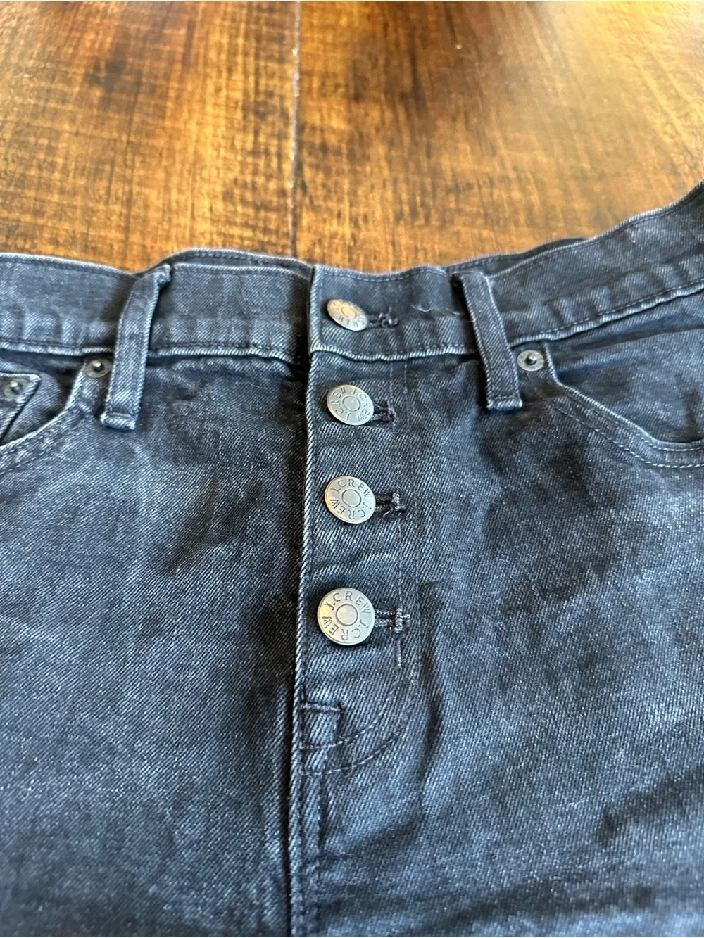 J. Crew Factory |  Classic Black Wash Denim Cutoff Shorts Button Fly, Size 26